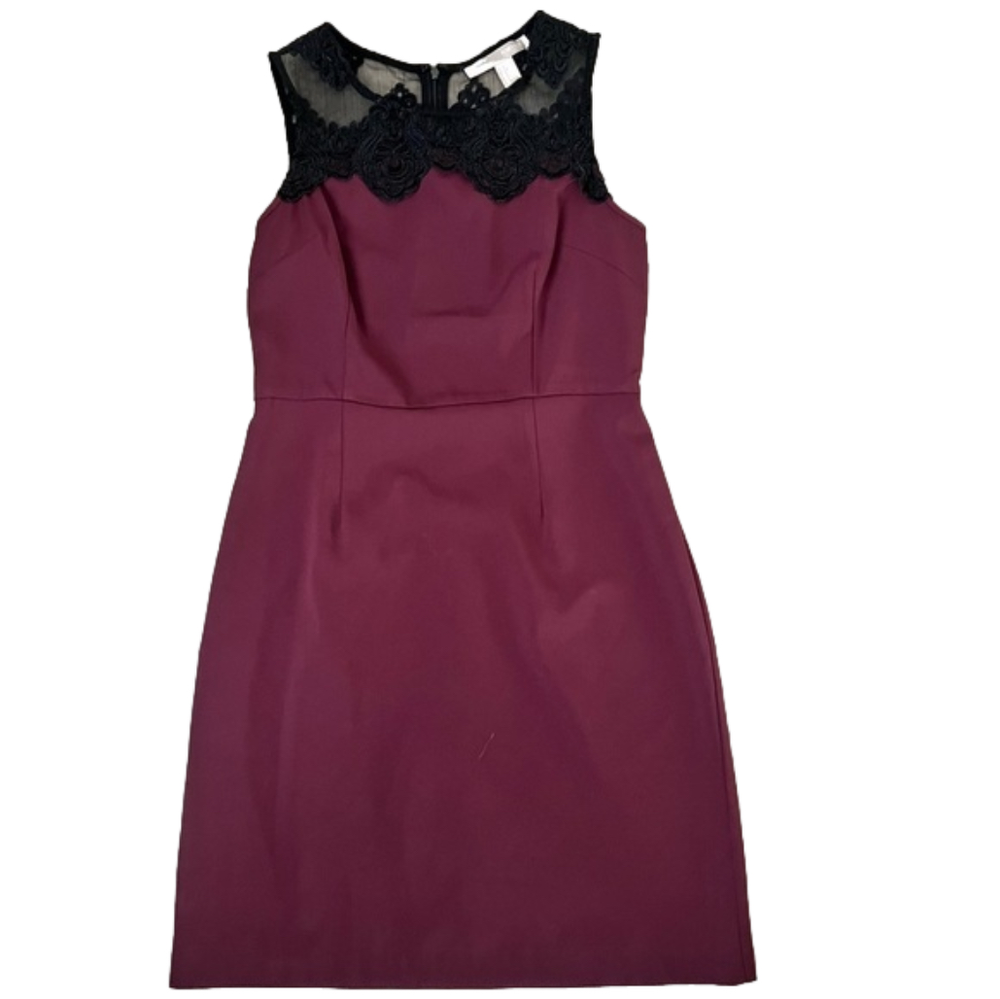 Forever21 Maroon and Black Lace Cocktail Dress